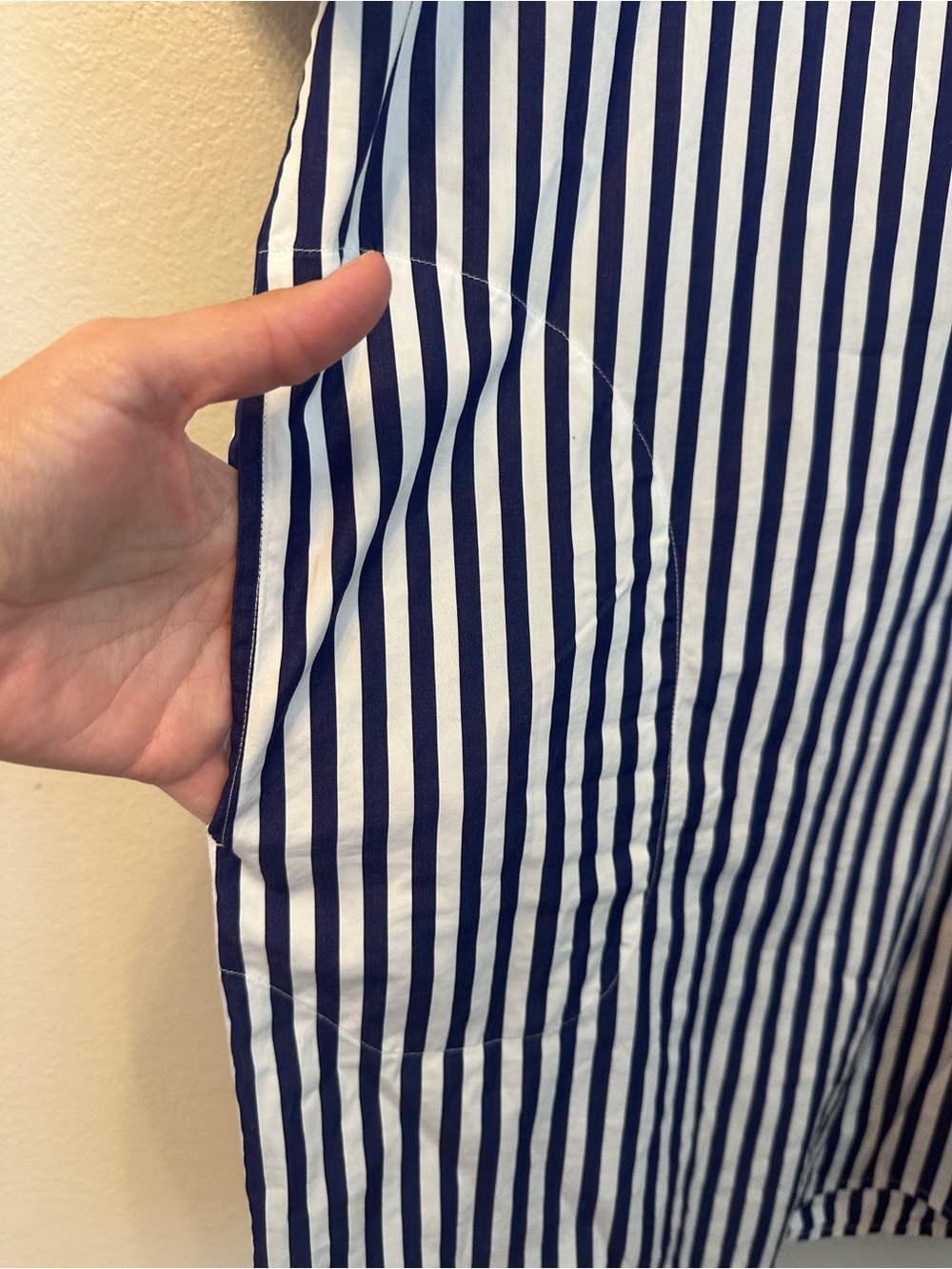 KULE The Izzy Navy & White Striped Short-Sleeve Shirt Dress - Picture 6 of 9